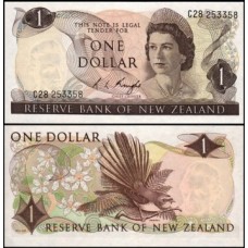 New Zealand Nova Zelândia P-163c Fe 1 Dollar ND (1975) Rainha