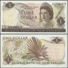New Zealand Nova Zelândia P-163d Fe 1 Dollar ND (1977) Rainha