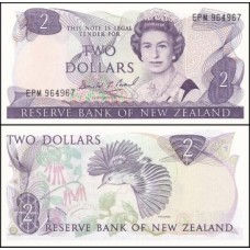 New Zealand Nova Zelândia P-170c Fe 2 Dollars ND (1989) Rainha