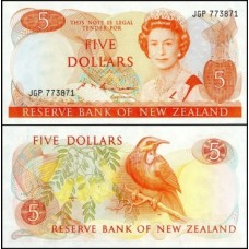 New Zealand Nova Zelândia P-171b Fe 5 Dollars ND (1981)