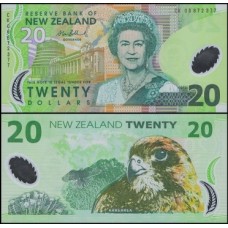 New Zealand Nova Zelândia P-187b.3 Fe 20 Dollars 2006 Rainha Polímero