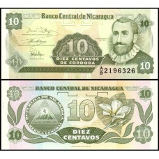 Nicarágua P-169a.1 Fe 10 Centavos ND (1991) Francisco Hernández de Córdoba