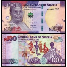 Nigéria P-41a Fe 100 Naira 2014 Comemorativa Obafemi Awolowo