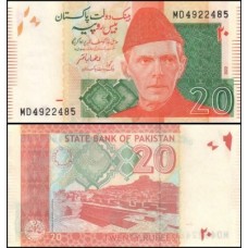 Pakistan Paquistão P-55p Fe 20 Rupees 2022 "Al Jinnah"