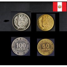 Peru Set C/2 Moedas 1980-1982 Fc 50+100 Soles (392)