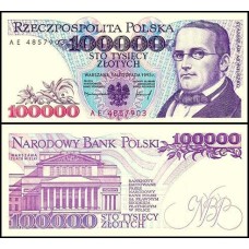 Poland Polônia P-160a.2 Fe 100.000 Zlotych 1993 - Stanisław Moniuszko