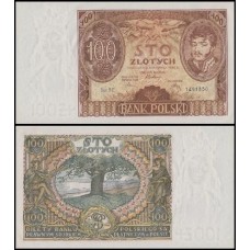 Poland Polônia P-75b Fe 100 Zlotych 1934 - Príncipe Józef Poniatowski 