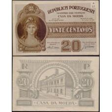 Portugal P-102 Sob 20 Centavos 1925