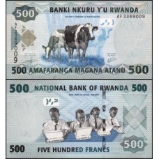 Rwanda Ruanda P-38a Fe 500 Francs 2013