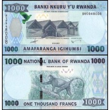 Rwanda Ruanda P-39a Fe 1.000 Francs 2015