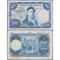 Spain Espanha P-148a Mbc 500 Pesetas 1954