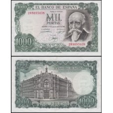 Spain Espanha P-154a.3 Fe 1.000 Pesetas 1971 José Echegaray