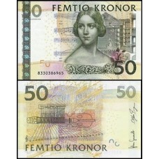 Sweden Suécia P-64b Fe 50 Kronor 2008 Jenny Lind