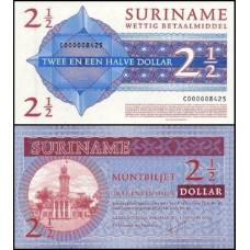 Suriname P-156 Fe 2 1/2 Dollar 2004