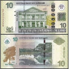 Suriname P-163c Fe 10 Dollars 2019