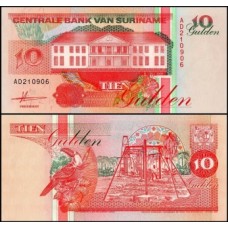 Suriname P-137a Fe 10 Gulden 1991