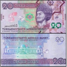 Turkmenistan Turcomenistão P-45a Fe 20 Manat 2020 Comemorativa