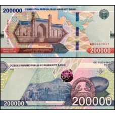 Uzbekistan Uzbequistão P-93 Fe 200.000 Sum 2022