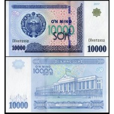 Uzbekistan Uzbequistão P-84 Fe 10.000 Sum 2017