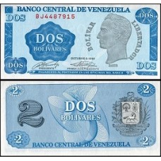 Venezuela P-69 Fe 2 Bolívares 1989