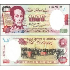 Venezuela P-76c.2 Fe 1.000 Bolívares 1998 Simón Bolívar