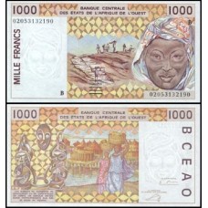 W A S Benin P-211Bm Fe 1.000 Francs 2002