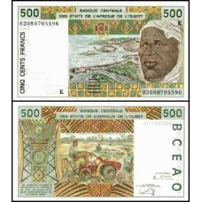 W A S Senegal P-710Km Fe 500 Francs 2002