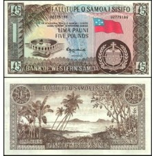 Western Samoa Samoa Ocidental P-15dCs Fe 5 Pounds ND (1967) 2020 Reimpressa