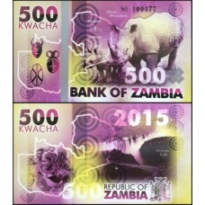 Zâmbia 500 Kwacha 2015 Fantasia Polímero