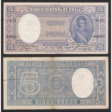 Chile P-91 Mbc 5 Pesos = 1/2 Condor ND (1935-42)