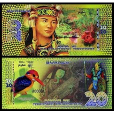Equatorial Territories Borneo 20 Francs 2014 Fe Polímero Fantasia