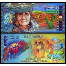 Equatorial Territories Island Isabela 10 Francs 2014 Fe Polímero Fantasia