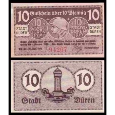 Germany Alemanha Düren K-512k S/Fe 10 Pfennig 1919 100x56mm