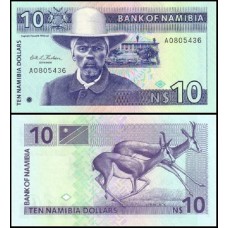 Namíbia P-1a Fe 10 Namibia Dollars ND (1993) Hendrik Witbooi