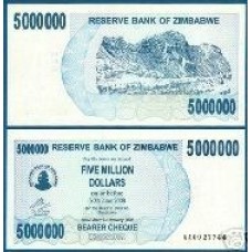 Zimbabwe P-54 Fe 5.000.000 Dollars 2008