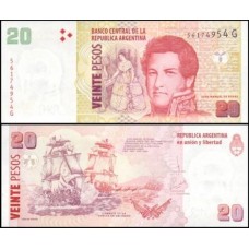 Argentina P-355b.2 Fe 20 Pesos ND (2015) Série G