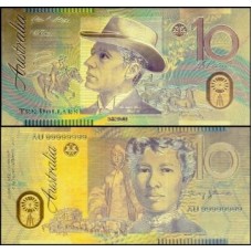 Austrália AU-10c Fe 10 Dollars Folheada a Ouro 24k Fantasia 