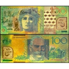 Austrália AU-14c Fe 100 Dollars Folheada a Ouro 24k Fantasia 