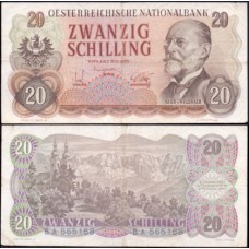 Áustria P-136 Mbc/S 20 Shillings 1956 Auer von Welsbach