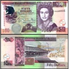 Belize P-70f Fe 50 Dollars 2016 Rainha