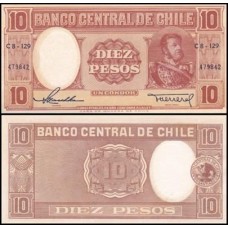 Chile P-120a.1 Fe 10 Pesos = 1 Condor ND (1958) Manuel Bulnes