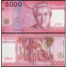 Chile P-163b Fe 5.000 Pesos 2011 Gabriela Mistral Polímero