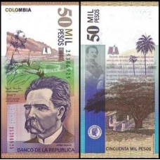 Colômbia P-455d Fe 50.000 Pesos 2003 Jorge Isaacs