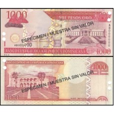 República Dominicana P-173as Fe 1.000 Pesos Oro 2002