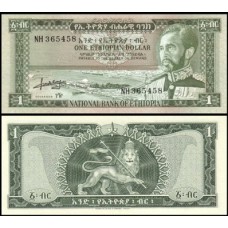 Ethiopia Etiópia P-25a S/Fe 1 Dollar ND (1966)