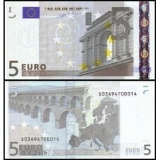 European Union P-1s Fe 5 Euros 2002 Itália