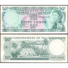 Fiji Ilhas Fiji P-64b Sob 50 Cents 1971