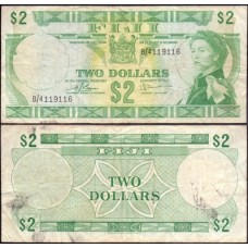 Fiji Ilhas Fiji P-72c Mbc 2 Dollars ND (1974) Rainha