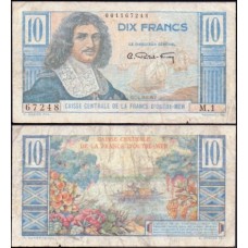 French Equatorial Africa África Equatorial Francesa P-21 Mbc 10 Francos 1947