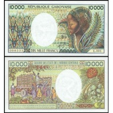 Gabon Gabão P-7a S/Fe 10.000 Francs ND (1984)